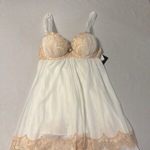 New Women's White Cream Babydoll | Seductivewear by Cinema Étoile